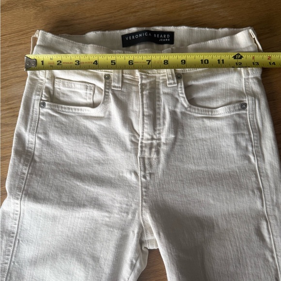 VERONICA BEARD WOMENS CARSON HIGH RISE ANKLE FLARE JEANS ECRU OFF WHITE 27 - Picture 5 of 11